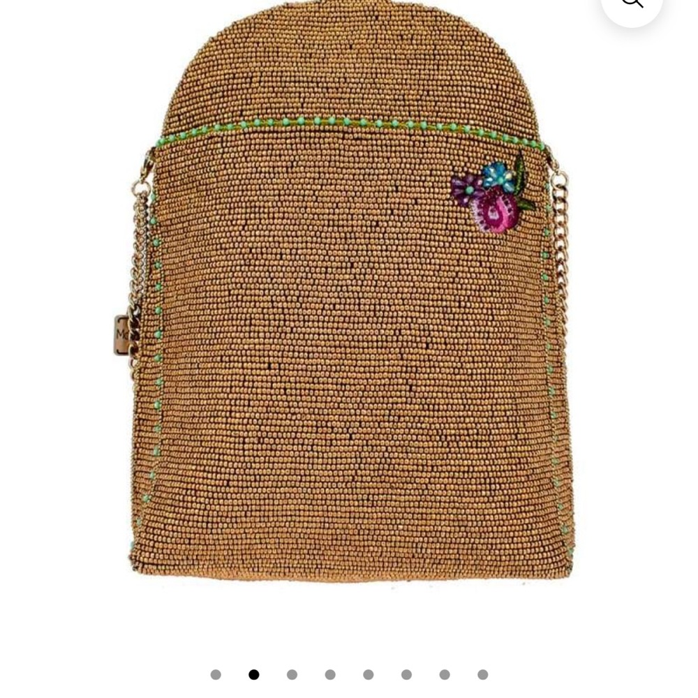Mary Frances Gold Beaded Clutch with Butterfly Accent
